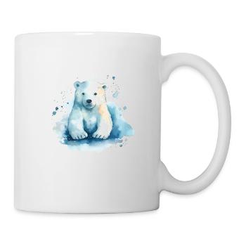 Colorful polar bear - awareness of climate change - Mug - white - Right