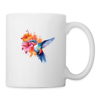 Entzückende Aquarellkunst Eines Kolibris - Tasse - Weiß - Rechts