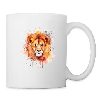 Cute lion watercolor art - Mug - white - Right