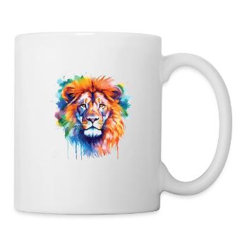 Cute lion watercolor art - Mug - white - Right