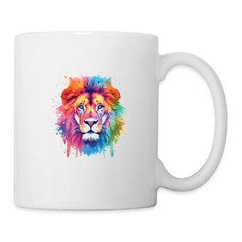 Cute lion watercolor art - Mug - white - Right