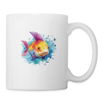 Art de l’aquarelle mignon du poisson-lune - Mug blanc - blanc - Droite