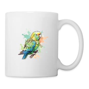Art de l’aquarelle mignonne perruche - Mug blanc - blanc - Droite