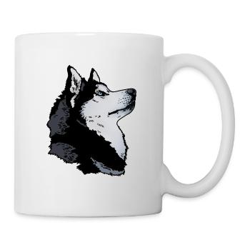 Husky Kopf - Tasse - Weiß - Rechts