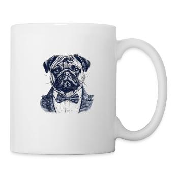 Mops Im Anzug - Tasse - Weiß - Rechts