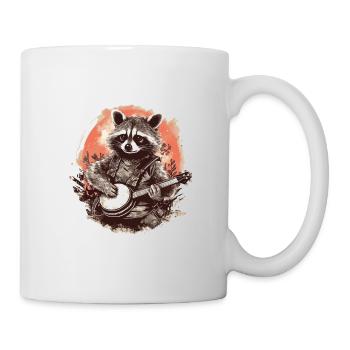 Playful Banjo Raccoon Unique Bluegrass Music - Tasse - Weiß - Rechts