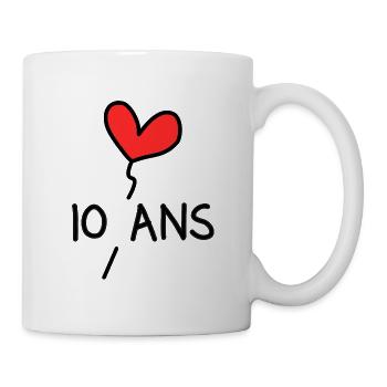 10. 10 ANS. 10e ANNIVERSAIRE. ANNIVERSAIRE 10 ANS. - Mug blanc - blanc - Droite