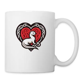 Curious ermine heart from Brittany - Mug - white - Right