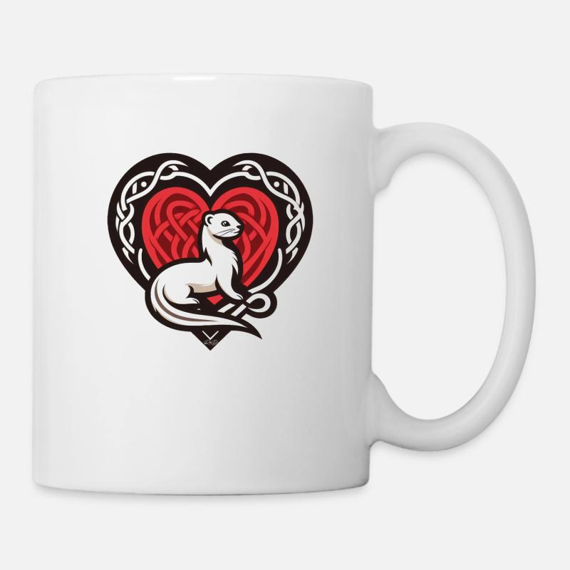 Coeur hermine curieuse de bretagne - Mug blanc - blanc
