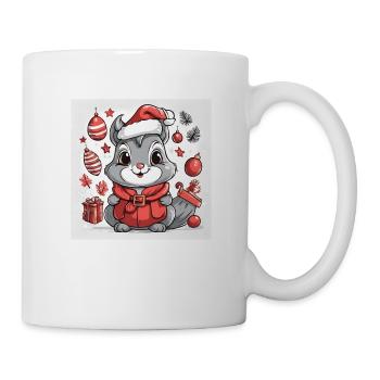 Santa Eichhörnchen, Eichhörnchen Weihnachtsmann - Tasse - Weiß - Rechts