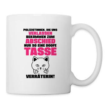 Abschiedsgeschenk für Polizistin - Tasse - Weiß - Rechts