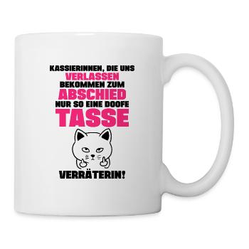 Kassiererin Abschiedsgeschenk in Rente Ruhestand - Tasse - Weiß - Rechts