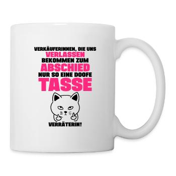Verkäuferin Abschiedsgeschenk in Rente Ruhestand - Tasse - Weiß - Rechts