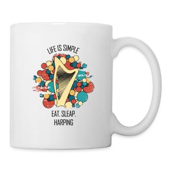 Harfe Geschenk Musikinstrument Musiker Zupfen - Tasse - Weiß - Rechts
