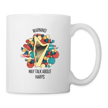 Harp Gift Musical Instrument Musician Plucking - Mug - white - Right