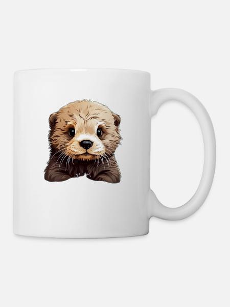 Otter Süß Witziges Tierfreund Geschenk - Tasse - Weiß
