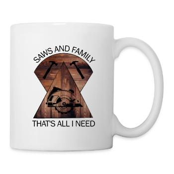 Carpenter, carpenter, carpenter, carpenter, craftsman, wood - Mug - white - Right