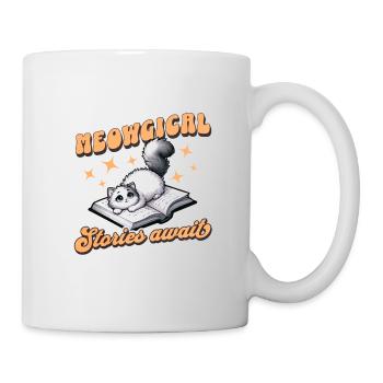 Meowgical Stories Await - Whiskered Tales Unfold - Mug - white - Right