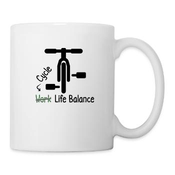 Cycling, work-life balance for health - Mug - white - Right