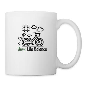 Cycling, work-life-balance – a ride to success - Mug - white - Right