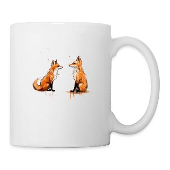 Forest Whispers Twin Fox Sketch - Tasse - Weiß - Rechts