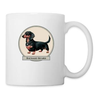 sausage guard - Wachwurst Dackel Dachshund Teckel - Tasse - Weiß - Rechts
