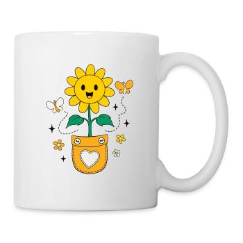 Positive Vibes Sunflower Pocket Design - Mug - white - Right