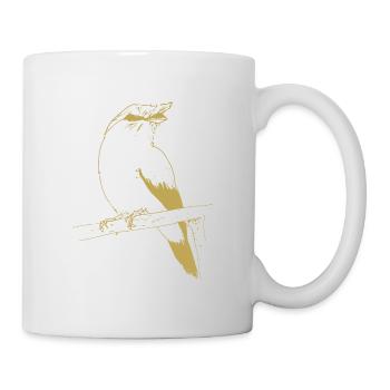 Illustrierte Designs mit Vogel - Tasse - Weiß - Rechts