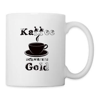 Café - or noir, lettrage noir - Mug blanc - blanc - Droite