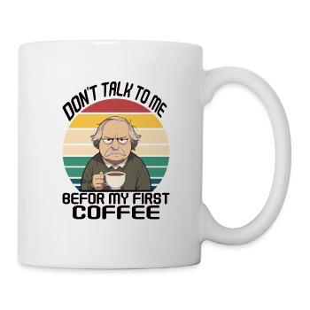 Ne me parlez pas, avant mon premier café bl. - Mug blanc - blanc - Droite