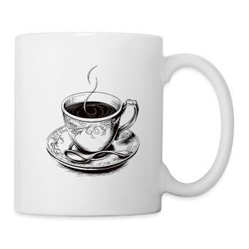 Tea in a teacup classic vintage - Mug - white - Right