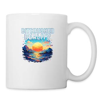 Bitcrushed Reality – Sunset in Glitch - Tasse - Weiß - Rechts