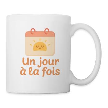 Un jour à la fois Illustration calendrier - Mug blanc - blanc - Droite