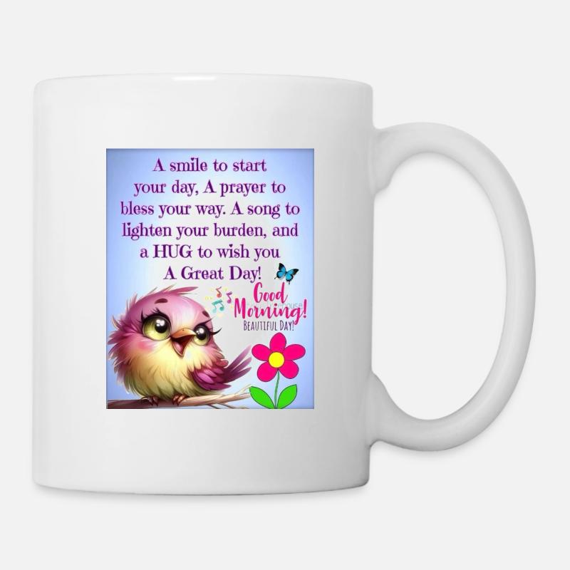 Joie de l’oiseau du matin - Mug blanc - blanc