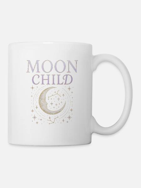 Moon Child – Mystic Spiritual Shirt with Mon - Mug - white