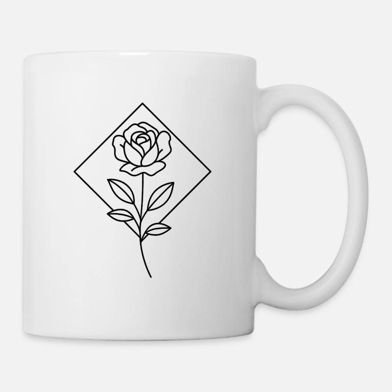 Rose - Tasse - Weiß