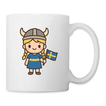 Cute_Swedish_Viking_Football_Kid_Kawaii_Cartoon - Mug - white - Right