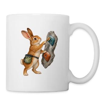 Hase bürstet einen Klettergriff - Tasse - Weiß - Rechts