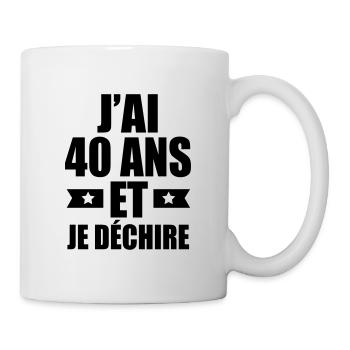 j'ai 40 ans et je déchire - Mug blanc - blanc - Droite
