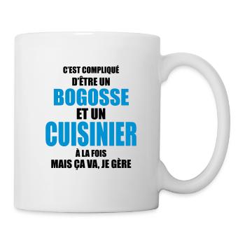 compliqué d'être un bogosse et un cuisinier - Mug blanc - blanc - Droite