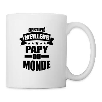 certifié meilleur papy du monde - Mug blanc - blanc - Droite