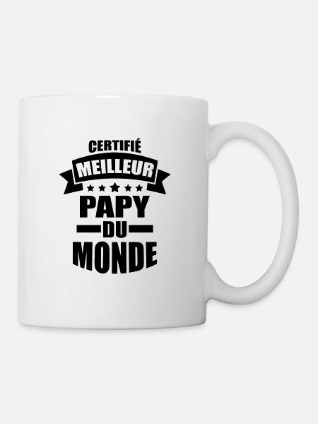 certifié meilleur papy du monde - Mug blanc - blanc