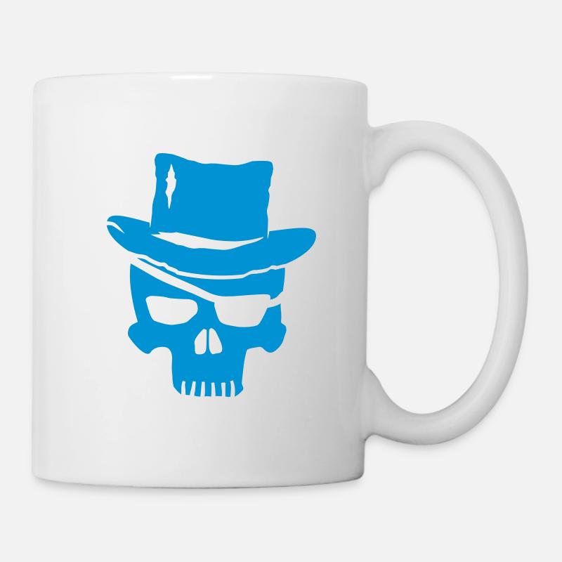 skull pirate hat - Mug blanc - blanc