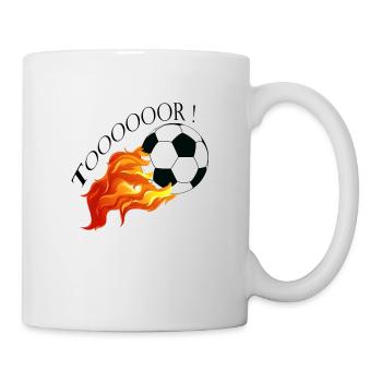 Fussball Tor EM WM Sieger Schuss Fußballer Soccer - Tasse - Weiß - Rechts