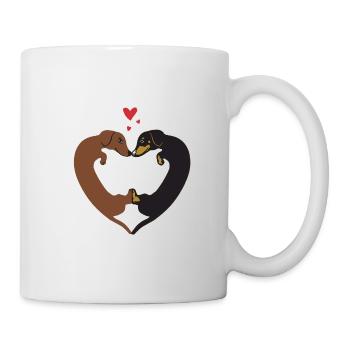 Coeur de teckel - Cadeau de la Saint-Valentin - Mug blanc - blanc - Droite