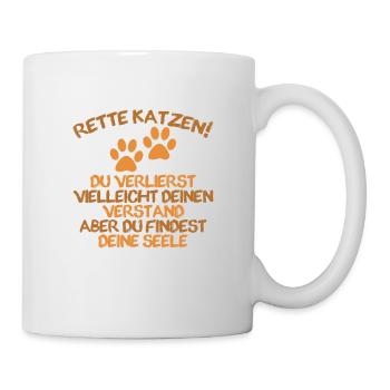 Emotionaler Katzenspruch - Tasse - Weiß - Rechts