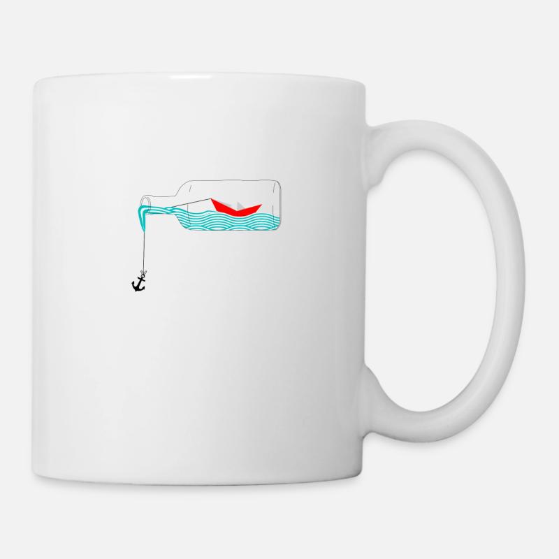 Buddelschiff Flaschenschiff - Tasse - Weiß