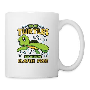 Sauvez les tortues - Mug blanc - blanc - Droite