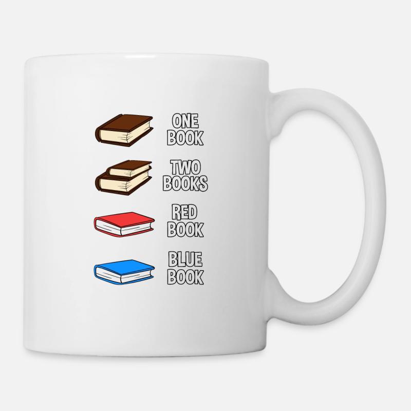 One Book Two Books Red Book Blue Book - Tasse - Weiß