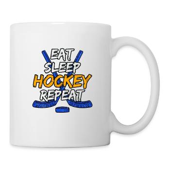 Mangez Sommeil Hockey Repeat - Mug blanc - blanc - Droite
